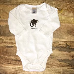 Old Navy Monkey 🐵 Silly Saturday long sleeve bodysuit onesie 0-3